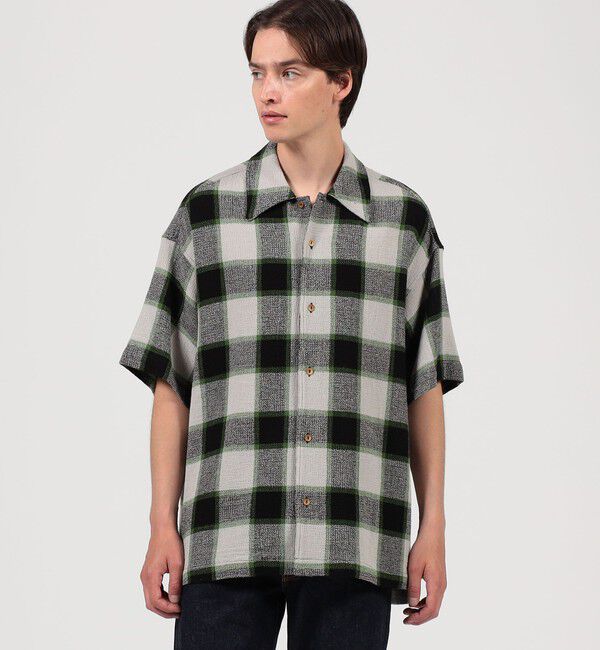 TOMORROWLAND MENS「インドコットン バスケットウィーブ ハーフスリーブシャツ」|シャツ・ブラウス|