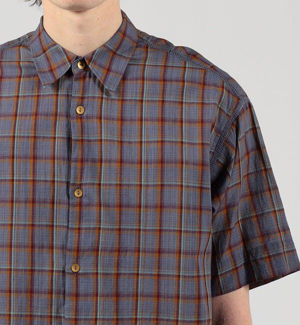 TOMORROWLAND MENS「インドコットン カスリチェック ハーフスリーブシャツ」|シャツ・ブラウス|