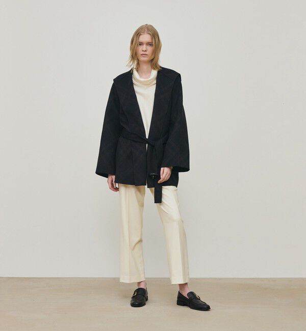 DES PRES「ダブルフェイスチェックジャガード フーディーミディコート」|その他|