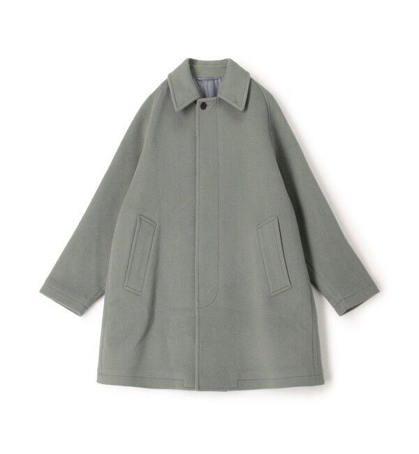 TOMORROWLAND MENS「SUPER120&rsquo;Sウール ショートベロア バルカラーコート」|ステンカラーコート|53 ミントグリーン