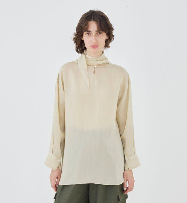 GALERIE VIE「【WEB先行予約】レーヨンシルクブロード バックボウタイブラウス」|シャツ・ブラウス|