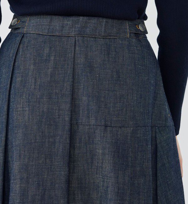 GALERIE VIE「【WEB先行予約】ステイブルーデニム タックドレープスカート」|フレア|