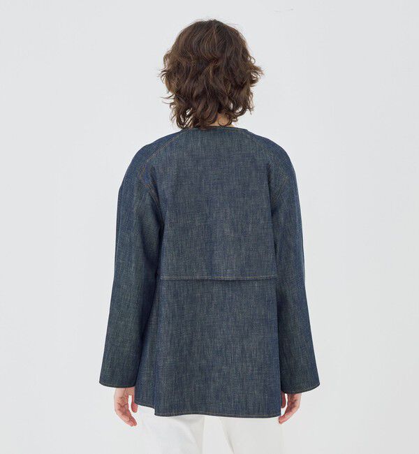 GALERIE VIE「【WEB先行予約】ステイブルーデニム カラーレストレンチコート」|ノーカラーコート|