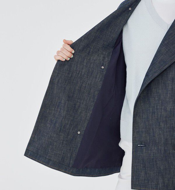 GALERIE VIE「【WEB先行予約】ステイブルーデニム カラーレストレンチコート」|ノーカラーコート|