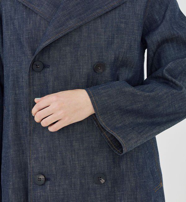 GALERIE VIE「【WEB先行予約】ステイブルーデニム カラーレストレンチコート」|ノーカラーコート|