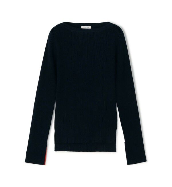 MACPHEE「コットンリブ ボートネックプルオーバー」|ニット・セーター|69 ネイビー