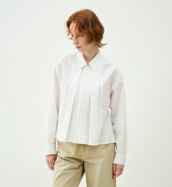 MACPHEE「【WEB先行予約】コットンタイプライター ジップブラウス」|シャツ・ブラウス|