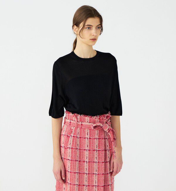 Ballsey「【WEB先行予約】エヴァーシルク ハーフスリーブプルオーバー」|ニット・セーター|