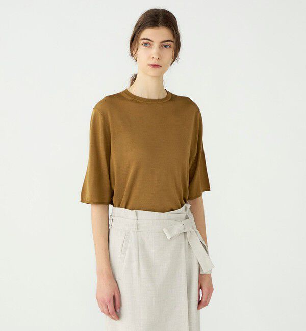 Ballsey「【WEB先行予約】エヴァーシルク ハーフスリーブプルオーバー」|ニット・セーター|