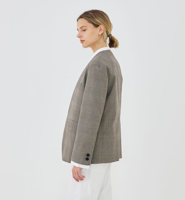 GALERIE VIE「コットンオックスストレッチ ノーカラージャケット」|ノーカラージャケット|