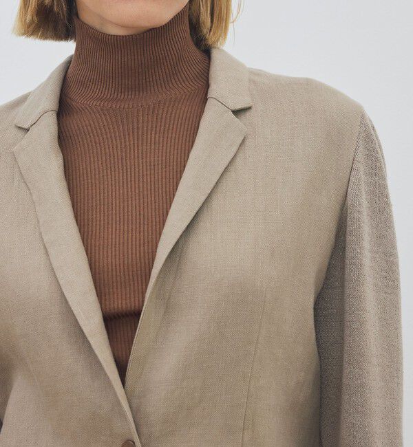 DES PRES「【WEB先行予約】リネンファブリックコンビ テーラーニットジャケット」|テーラードジャケット|