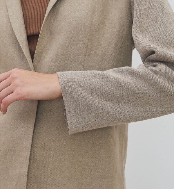 DES PRES「【WEB先行予約】リネンファブリックコンビ テーラーニットジャケット」|テーラードジャケット|