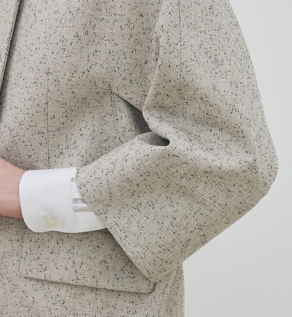 DES PRES「【WEB先行予約】メランジツイル キモノスリーブミディコート」|ノーカラーコート|