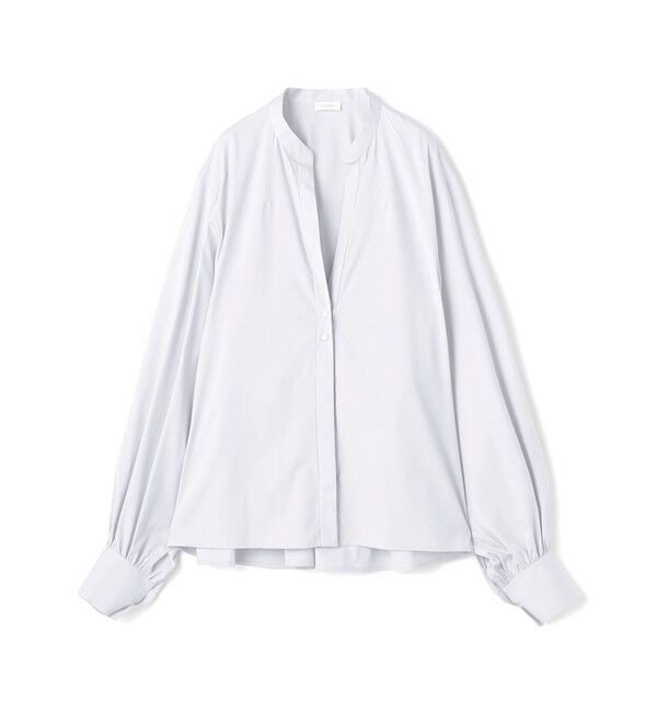 DES PRES「【WEB先行予約】 コットンストレッチポプリン ボリュームスリーブブラウス」|シャツ・ブラウス|11 ホワイト