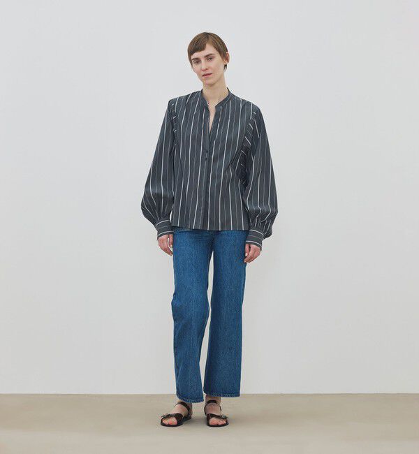 DES PRES「【WEB先行予約】 コットンストレッチポプリン ボリュームスリーブブラウス」|シャツ・ブラウス|