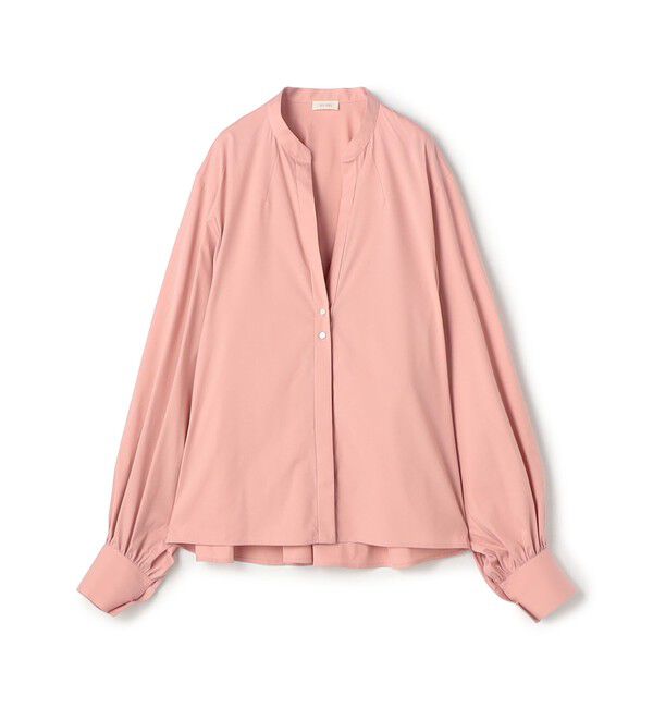 DES PRES「【WEB先行予約】 コットンストレッチポプリン ボリュームスリーブブラウス」|シャツ・ブラウス|33 ピンク