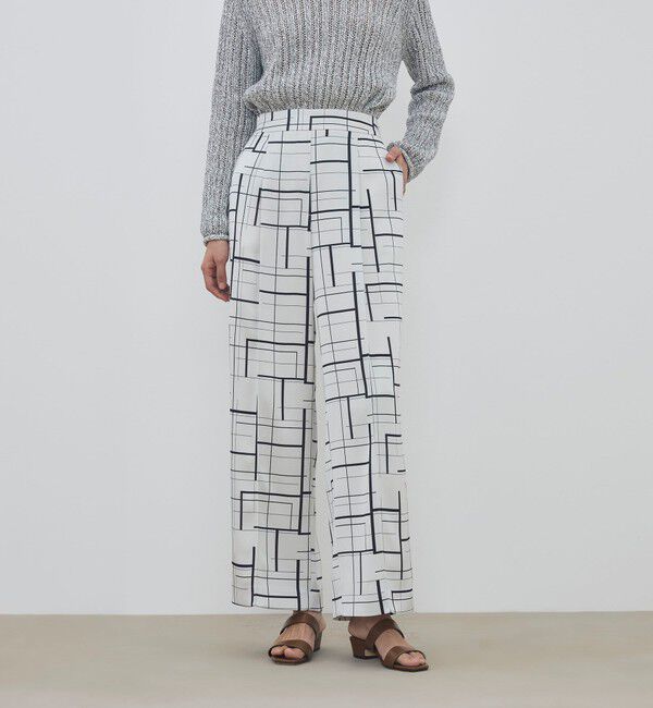 DES PRES「【WEB先行予約】 ウィンドウフレームプリント タックセミワイドパンツ」|その他|