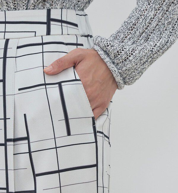 DES PRES「【WEB先行予約】 ウィンドウフレームプリント タックセミワイドパンツ」|その他|