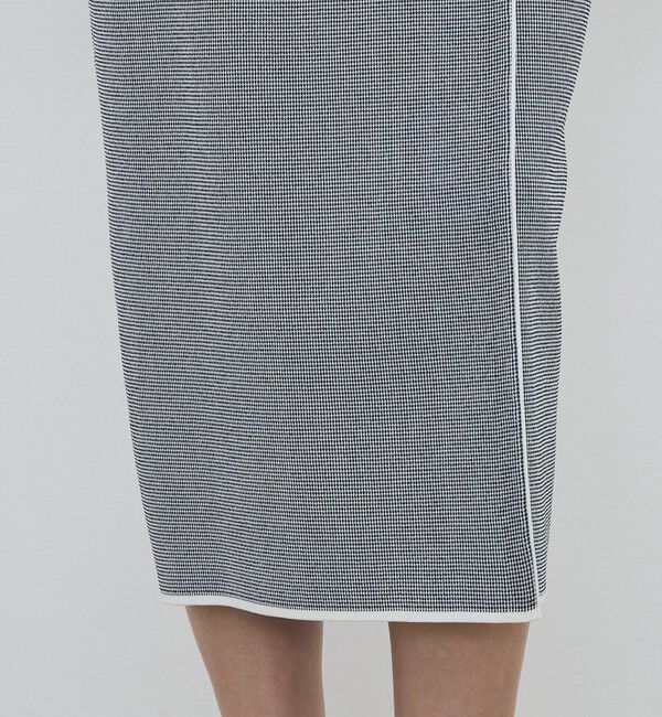 DES PRES「【WEB先行予約】ストレッチダブルジャカード パイピングニットスカート」|タイト|