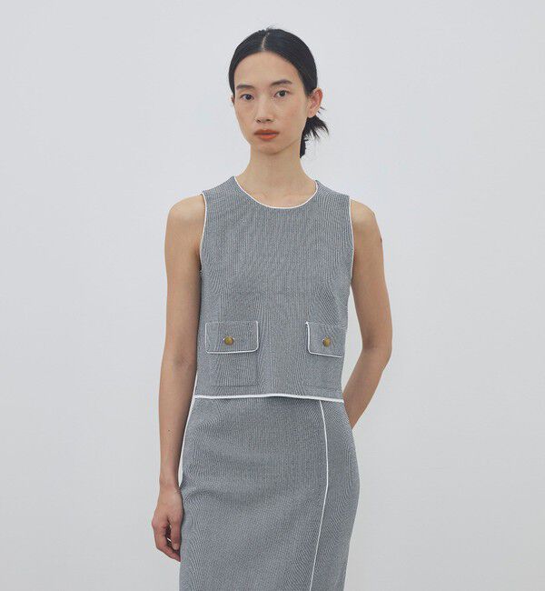 DES PRES「【WEB先行予約】 ストレッチダブルジャカード パイピングプルオーバー」|ニット・セーター|