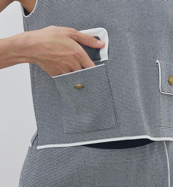 DES PRES「【WEB先行予約】 ストレッチダブルジャカード パイピングプルオーバー」|ニット・セーター|