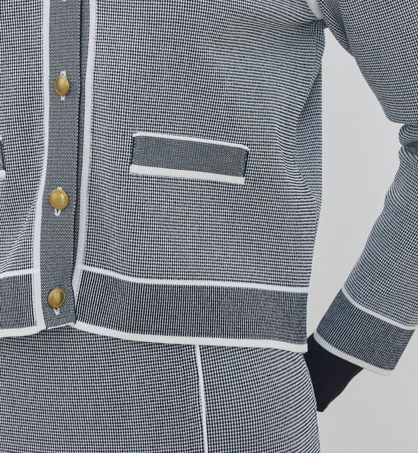 DES PRES「【WEB先行予約】 ストレッチダブルジャカード パイピングクルーネックカーディガン」|カーディガン|