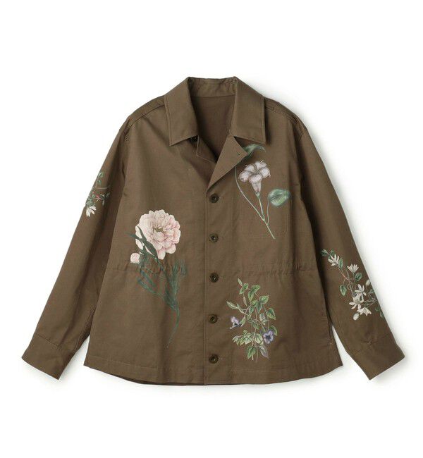 CABaN「コットンツイル フラワープリントブルゾン」|テーラードジャケット|46 ブラウン系