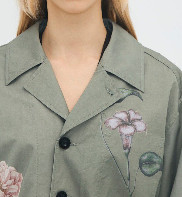 CABaN「コットンツイル フラワープリントブルゾン」|テーラードジャケット|