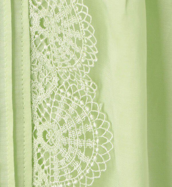 Ballsey「コットンシルクサテン タック＆レースブラウス」|シャツ・ブラウス|