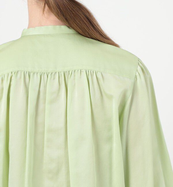 Ballsey「コットンシルクサテン タック＆レースブラウス」|シャツ・ブラウス|