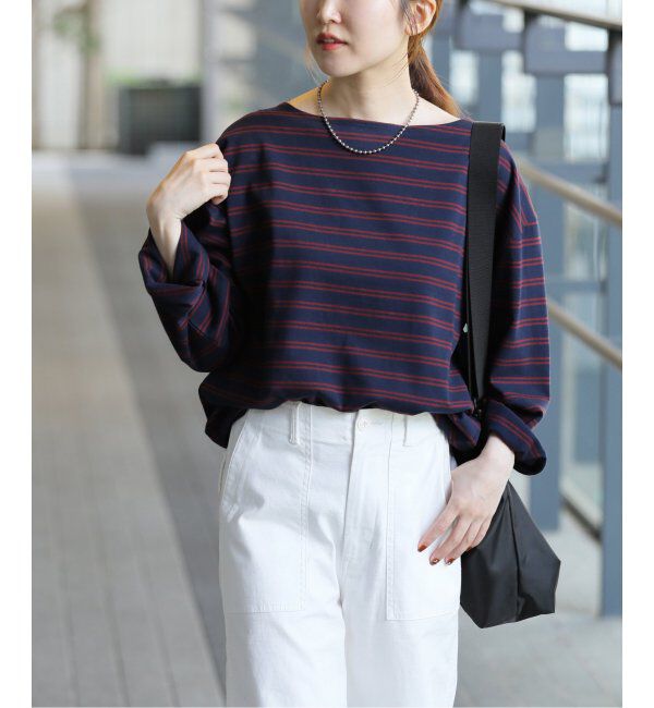 JOURNAL STANDARD relume「バスクボーダープルオーバー」|Tシャツ・カットソー|ネイビー A