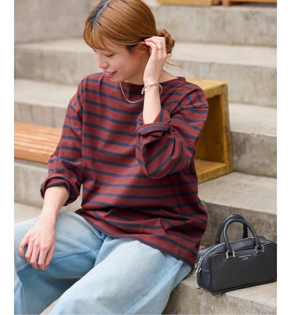 JOURNAL STANDARD relume「バスクボーダープルオーバー」|Tシャツ・カットソー|ボルドー