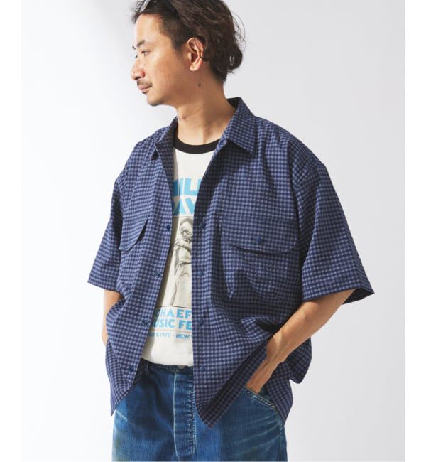 JOURNAL STANDARD relume「ストレッチ サッカー ミニ チェック 半袖 シャツ」|シャツ・ブラウス|