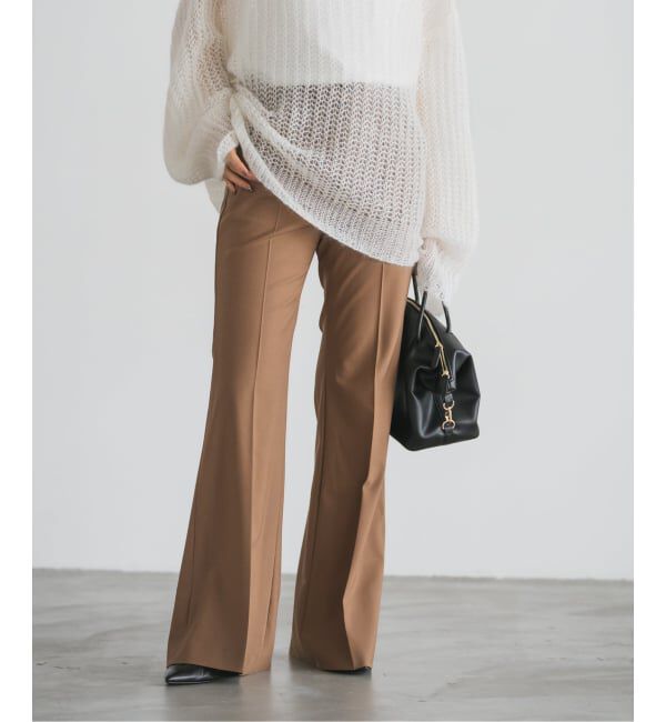 NOBLE「ハイストレッチナローフレアパンツ」|スラックス|