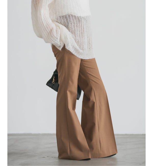 NOBLE「ハイストレッチナローフレアパンツ」|スラックス|