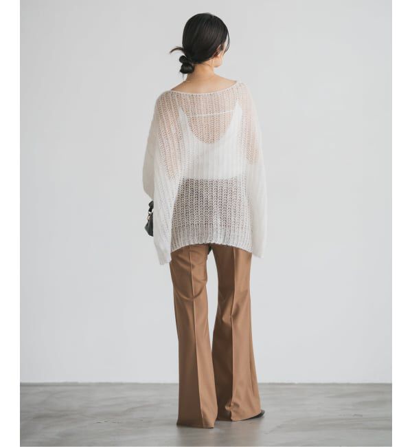 NOBLE「ハイストレッチナローフレアパンツ」|スラックス|