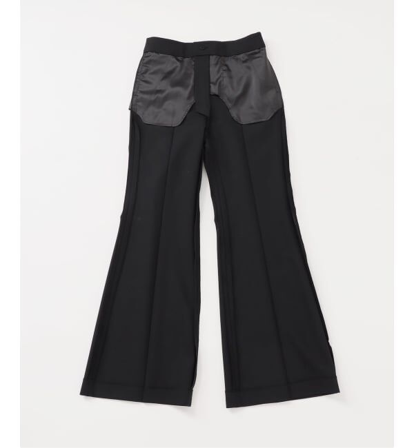 NOBLE「ハイストレッチナローフレアパンツ」|スラックス|