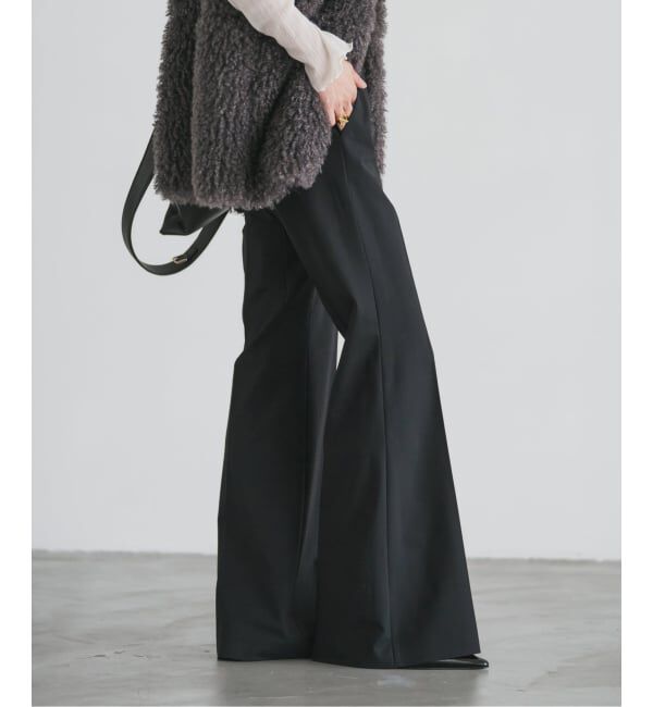 NOBLE「ハイストレッチナローフレアパンツ」|スラックス|