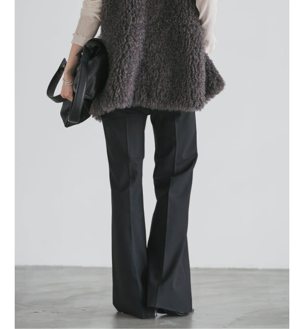 NOBLE「ハイストレッチナローフレアパンツ」|スラックス|