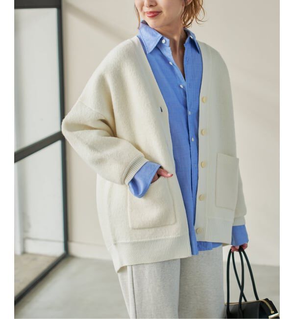 Spick and Span「《追加》ブークレダブルフェイスカーディガン」|カーディガン|