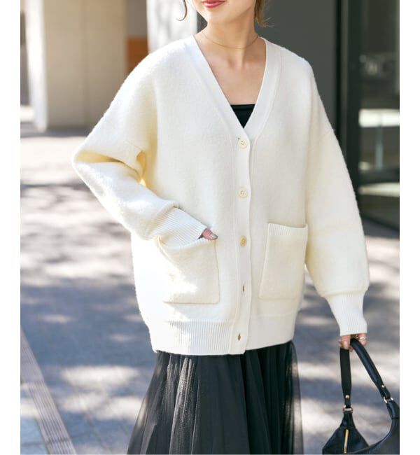 Spick and Span「《追加》ブークレダブルフェイスカーディガン」|カーディガン|ホワイト