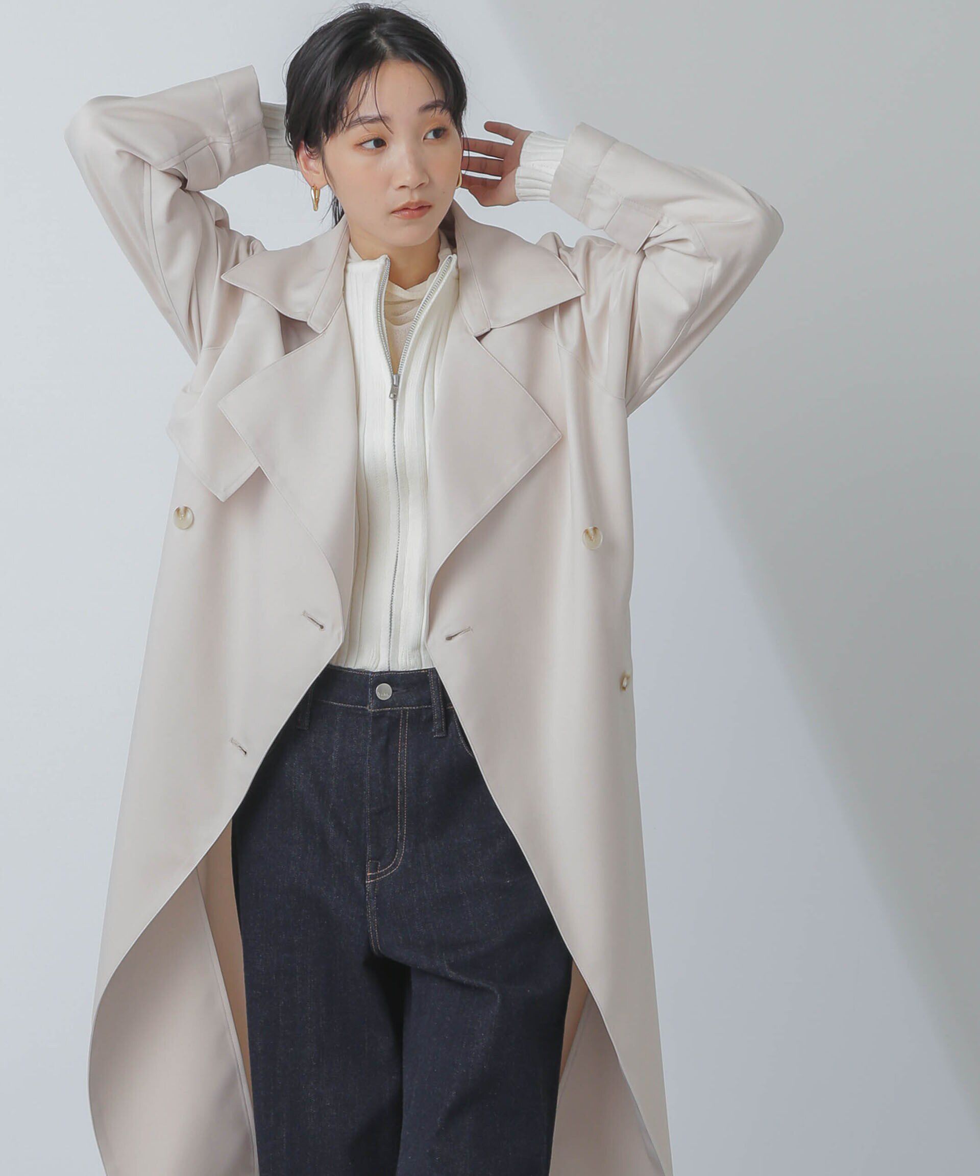 nano･universe「撥水＆花粉ガード加工ドルマンソフトトレンチコート」|トレンチコート|