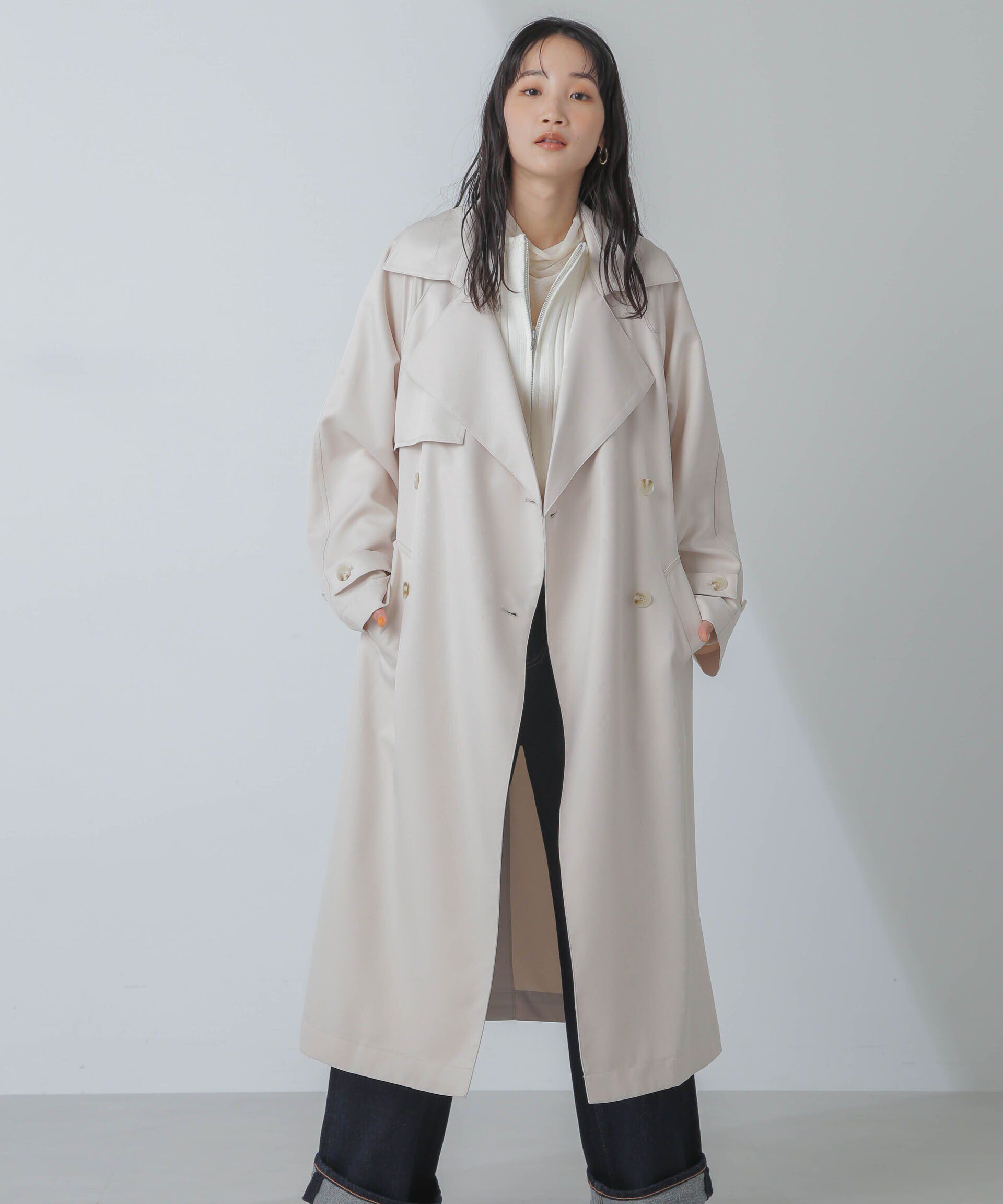 nano･universe「撥水＆花粉ガード加工ドルマンソフトトレンチコート」|トレンチコート|