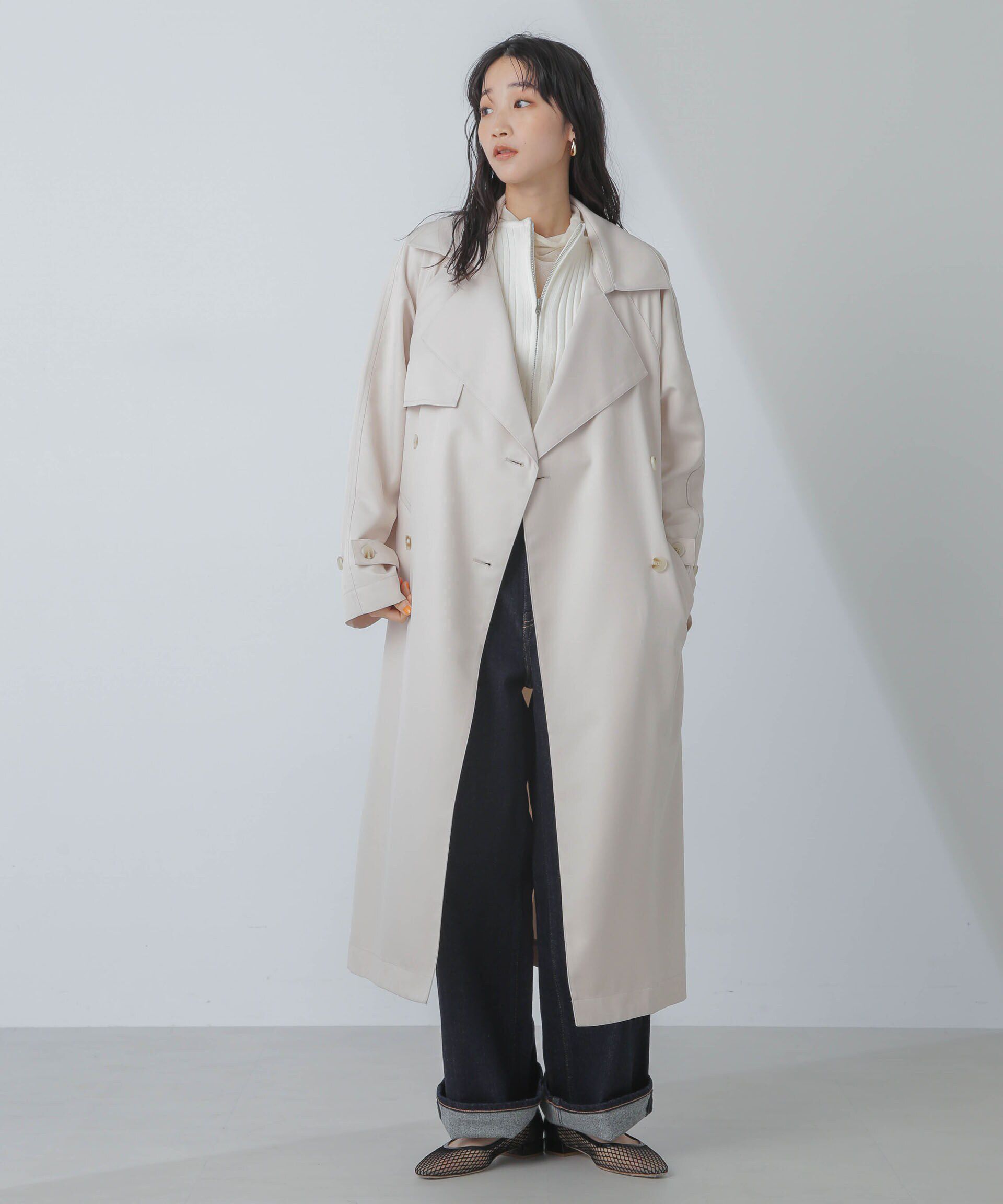 nano･universe「撥水＆花粉ガード加工ドルマンソフトトレンチコート」|トレンチコート|