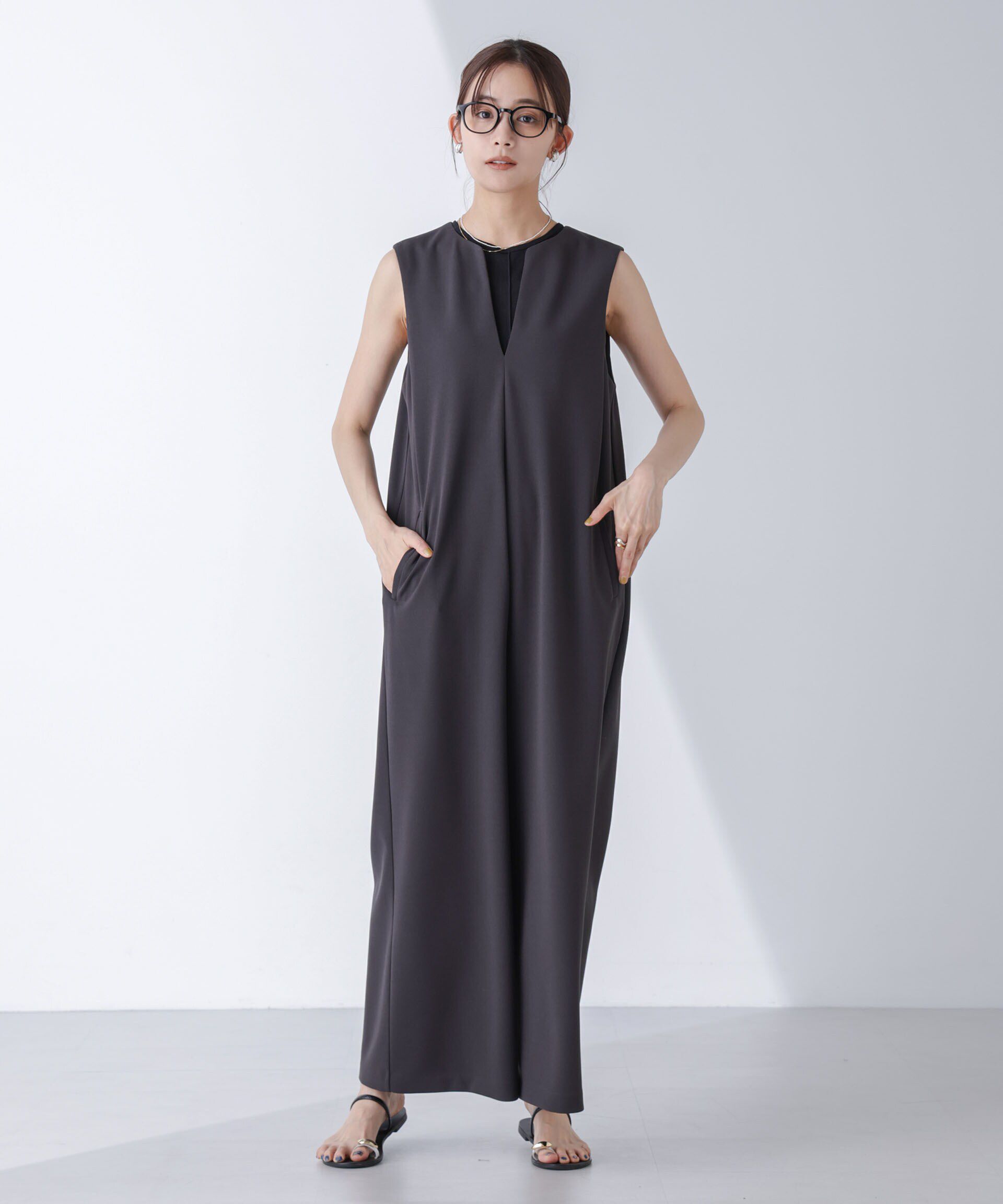 nano･universe「AtPARK＆DAILYWEAR/カットジョーゼットサロペ」|ワンピース|