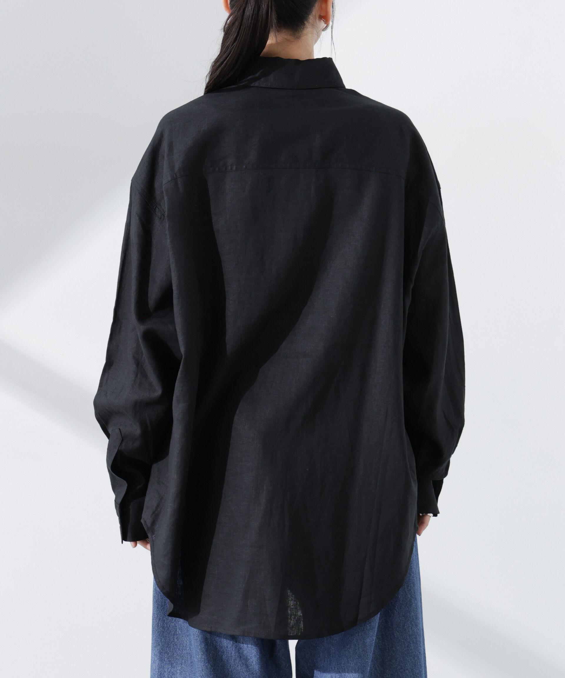 nano･universe「Anti Smell Linen ベーシックワイドシャツ」|シャツ・ブラウス|