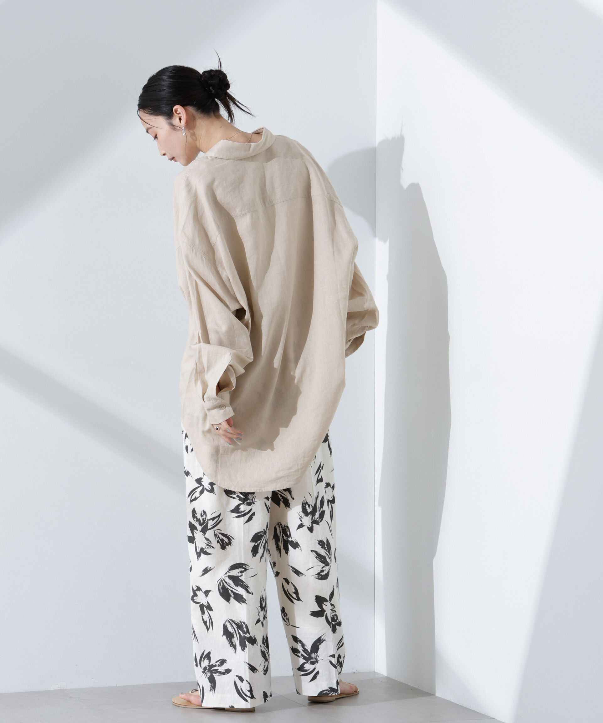 nano･universe「Anti Smell Linen ベーシックワイドシャツ」|シャツ・ブラウス|