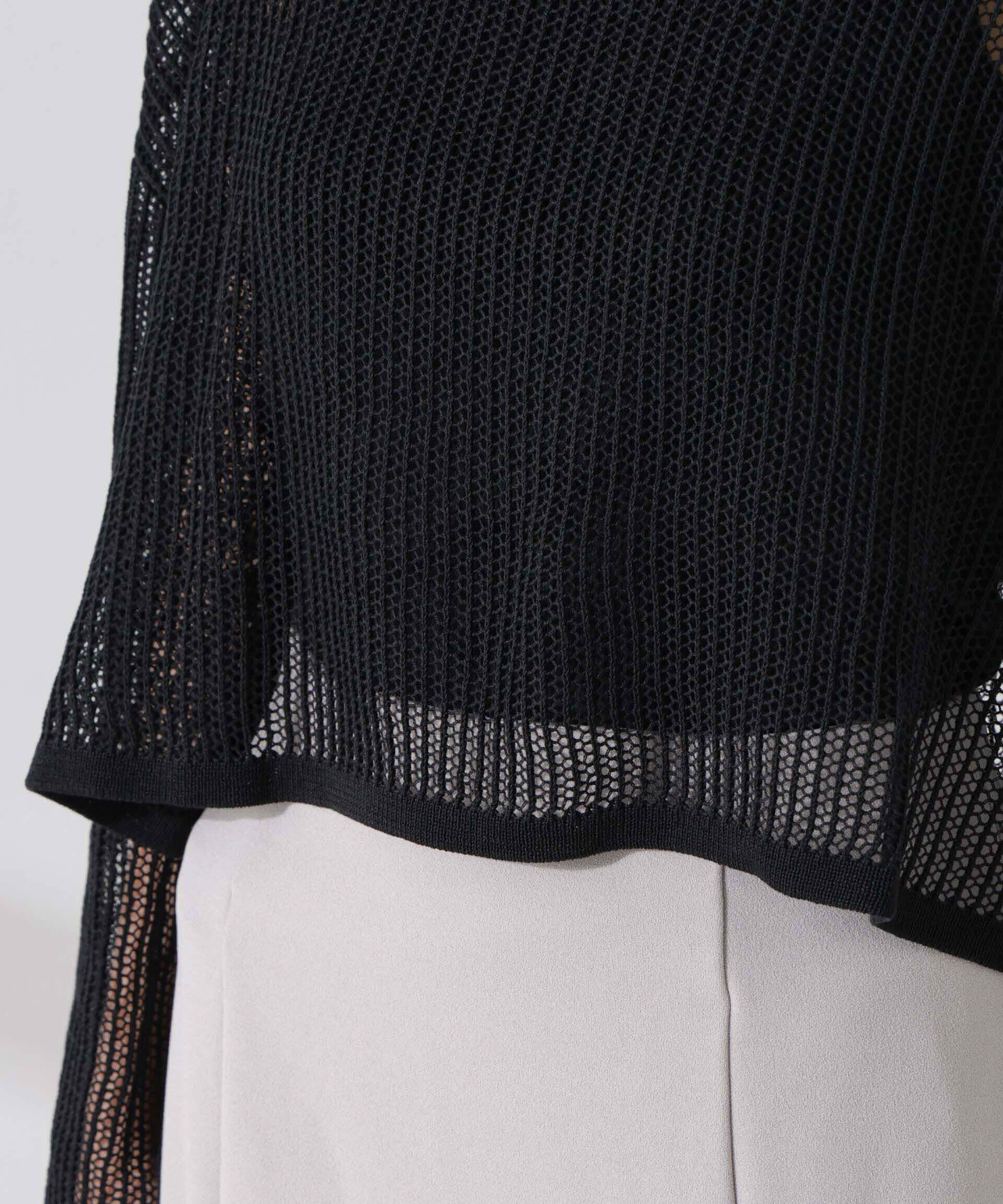 nano･universe「クロップドメッシュニットトップス」|ニット・セーター|