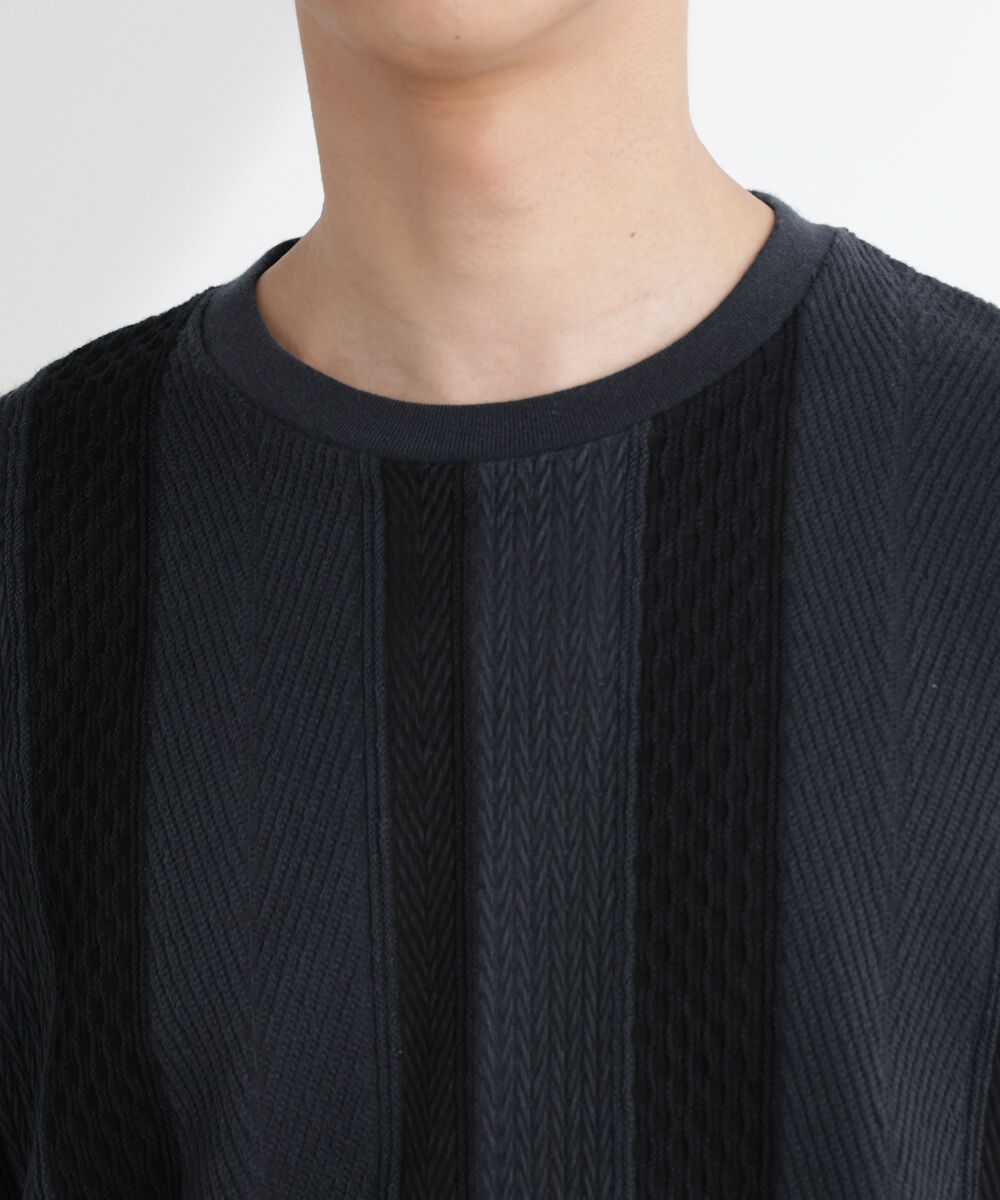 nano･universe「ストライプジャガードTシャツ 半袖」|Tシャツ・カットソー|