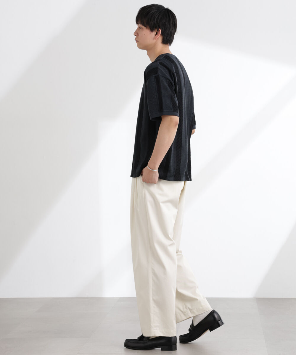 nano･universe「ストライプジャガードTシャツ 半袖」|Tシャツ・カットソー|